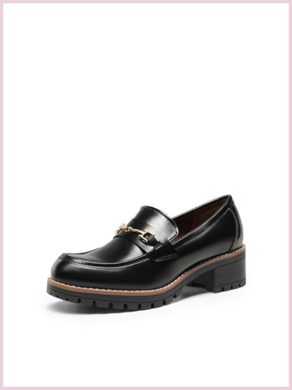 Women's Chunky Loafers Vegan Leather Business Casual Shoes